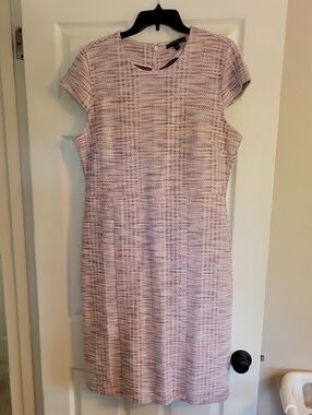 Banana Republic Pink Tweed Midi Sheath Dress